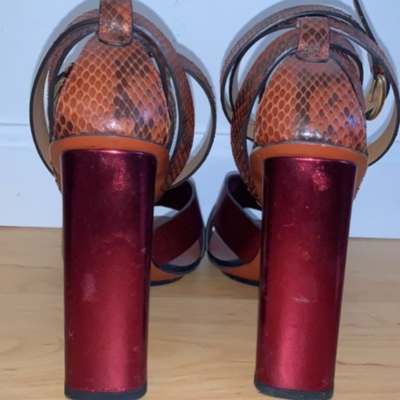 Lifford Python Leather Strappy Sandals - Picture 4 of 5